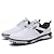 preiswerte Herren Golfschuhe-weiße und schwarze Golfschuhe für Herren mit Spikesohle, atmungsaktivem Obermaterial und stützender Polsterung für optimalen Komfort und Leistung auf dem Platz