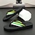 cheap Vacation Sandals-Men&#039;s Brown Flip Flops with Multi-Color Striped Strap, Casual Style for Beach and Summer Wear