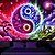 cheap Blacklight Tapestries-Blacklight Tapestry Glow in the Dark Glow Party UV Reactive Taichi Zen Trippy Misty Nature Landscape Hanging Tapestry Wall Art Mural for Living Room Bedroom