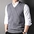preiswerte Herren Elite Pullover &amp; Cardigans-Herren Pullunder Weste Stricken V-Ausschnitt Streifen Reaktiver Druck V Ausschnitt Strickware Elegant Schule Leistung Bekleidung Frühling Herbst Schwarz Königliches Blau S M L