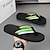 cheap Vacation Sandals-Men&#039;s Brown Flip Flops with Multi-Color Striped Strap, Casual Style for Beach and Summer Wear