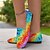 voordelige Platte damesschoenen-gebreide flats met regenboogverloop en vlinderprint, perfect voor casual uitjes, zomerevenementen en festivals in de buitenlucht