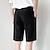baratos Calças de Vestir Curtas-Homens Calção Shorts sociais Bolsos Perna reta Tecido Conforto Sem Ferro Comprimento do joelho Escritório O negócio Diário Moda Roupa de rua Preto Branco