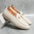 abordables Semi-formel-Mocassins à enfiler en similicuir blanc pour hommes avec détails tissés et boucle dorée – chaussures décontractées élégantes pour le travail et les occasions formelles