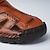 billige Uformelle sandaler-brune sandaler i imiteret læder til mænd med perforeret design, justerbar rem og slidstærk sål – behagelig til fritidstøj, udendørs og sommeraktiviteter