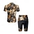 baratos Conjuntos de Roupa de Homem-Homens Camisa de ciclismo com shorts Manga Curta Ciclismo de Montanha Ciclismo de Estrada Verão Primavera Outono Preto Amarelo Vermelho Cachorro Moto Zíper Frontal Redutor de Suor Confortável