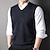 preiswerte Herren Elite Pullover &amp; Cardigans-Herren Pullunder Weste Stricken V-Ausschnitt Streifen Reaktiver Druck V Ausschnitt Strickware Elegant Schule Leistung Bekleidung Frühling Herbst Schwarz Königliches Blau S M L