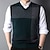 preiswerte Herren Elite Pullover &amp; Cardigans-Herren Pullunder Stricken V-Ausschnitt Kariert Karomuster V Ausschnitt Strickware Elegant Schule Formell Bekleidung Frühling Herbst Dunkelgrün Hellgrau S M L