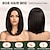 economico Parrucche trendy sintetiche-parrucca corta caschetto dritto lunghezza spalle parrucche per donne riga in mezzo parrucca sintetica in fibra resistente al calore uso quotidiano