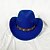 abordables Sombreros de Fiesta-Sombrero de vaquero occidental con cinturón de metal para hombres y mujeres, sombrero de vaquero de jazz con ala ancha de cuero, sombrero de iglesia, sombrero de vaquera