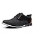 cheap Casual Lace-Up Shoes-Men's Casual Oxford Shoes, Blue and Black Lace-Up Dress Sneakers with Suede Accents, Stylish Footwear for Business, Weddings and Everyday Wear