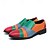 abordables Semi-formel-chaussures à enfiler multicolores en patchwork pour hommes – mocassins audacieux d&#039;inspiration vintage pour fêtes, représentations sur scène et événements de mode