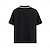billiga Herrarnas Elite T-shirts och linnen-Herr T-shirt Kortärmad Vik-över krage V-hals Sommar Vår Semester Vintage Neutral Rand-Trim Färgblock Skola Träning Utomhus Svart Vit Stengrön Topp t-shirt för män