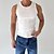 رخيصةأون تانك توب رياضي-رجالي كنزة سترة الأعلى قميص داخلي قميص بلا اكمام بدون كم رقبة عالية مدورة الصيف سهل قطاع الحفرة موضة مصمم أساسي عطلة شارع مناسب للخارج أسود أبيض تي شيرت للرجال