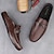 cheap Men&#039;s Clogs &amp; Mules-Men&#039;s Brown Slip-on Loafers with Metallic Buckle, Casual Faux Leather Shoes for Everyday Wear