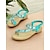 abordables Sandales de Vacances-sandales à bride en T ornées de strass turquoise pour femmes – sandales plates à bride arrière élastiques bohèmes pour la plage d&#039;été et les vêtements décontractés