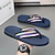 cheap Vacation Sandals-Men&#039;s Brown Flip Flops with Multi-Color Striped Strap, Casual Style for Beach and Summer Wear