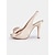 preiswerte Halbformell-Hautfarbene Slingback-Peep-Toe-Pumps aus Satin mit Schleife – schick und bequem, ideal für Hochzeiten und formelle Anlässe.