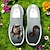 billige Sneakers til kvinder-slip-on flyknit sneakers med katteprint design, åndbar overdel og behagelig sål til afslappet og sjovt brug