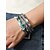 preiswerte Urlaubszubehör-Magnetarmband aus Boho-Leder und Türkis – verstellbares mehrschichtiges Design mit Federn und Edelsteinen, perfekt für den lässigen Sommer- und Festival-Stil