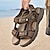 billige Uformelle sandaler-brune sportssandaler til mænd med justerbare velcrostropper, åndbart design og slidstærk sål til udendørs, vandreture og afslappet sommertøj