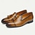 baratos Mocassins de couro premium-mocassins masculinos de couro marrom com borlas e detalhes em brogue, sapatos sociais clássicos para casamentos, festas e eventos formais