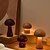 abordables Lampes de table-Lampe de table à LED à intensité variable en forme de champignon, lampe de bureau tactile en bois, veilleuse rechargeable par USB, pour chambre à coucher, café, bureau, décoration, cadeau
