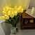 abordables Suministros para la fiesta-Lámpara de tulipán de 10 piezas, lámpara de mesa con sensor ambiental, luz de noche con ramo de simulación LED, lámpara de mesa con ramo para decoración de habitación, lámpara con ramo de mano