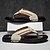 cheap Vacation Sandals-Men's Slippers &amp; Flip-Flops Split Leather Breathable Comfortable Slip Resistant Loafer Black Khaki Beige