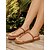 abordables Sandalias de Vacaciones-Sandalias con tiras con flores de diamantes de imitación en color tostado para mujer con borde tachonado: sandalias planas elegantes para verano, playa y ocasiones informales