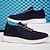 levne Pohodlné tenisky-pánské námořnické modré úpletové tenisky se šněrovacím designem a polstrovanou podrážkou pro pohodlné každodenní nošení