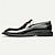 abordables Mocassins en cuir de qualité supérieure-Mocassins à enfiler en cuir de vachette noir de qualité supérieure pour hommes avec bride décorative, style formel pour les affaires et les occasions spéciales