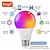 baratos Luzes inteligentes-A19 E27 Lâmpada LED RGB Inteligente – Mudança de Cor Bluetooth e WiFi Lâmpada LED de 10W Dimerizável com Sincronização de Música Funciona com o APP Tuya