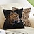 cheap Animal Style-Leopard Pattern Decorative Toss Pillows Cover 1PC Soft Square Couch Cushion Case Pillowcase for Bedroom Livingroom Sofa Chair