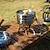 preiswerte Camp Küche-2-teiliges Set für Outdoor-Bergsteigen, Topf aus 304 Edelstahl mit Klappgriff, langlebig, tragbar, leicht, Camping-Kochtopf für Wandern, Rucksackreisen, Campingausrüstung, einfach zu verstauen und zu