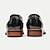 billige Premium læder loafers-slip-on loafers i sort okskind til mænd med kontrast orange accent, formel stil til forretning og særlige begivenheder