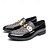 preiswerte Halbformell-Schwarze Lack-Loafer für Herren mit Nietendetail und goldenem Riemen, modische Freizeitschuhe für Partys und besondere Anlässe