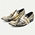 baratos Sapatos Sociais Elementares-Mocassins em Couro de Vaca Premium Masculinos com Padrão de Zebra Ousado e Design de Dupla Fivela com Ponta Dourada–Calçados Estilosos e Confortáveis para Ocasiões Formais e Fashion-forward