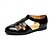 voordelige Jurk sandalen-Zwarte visserssandalen van imitatieleer voor heren met gespband en uitsparing, stijlvol en comfortabel voor casual, outdoor en zomerkleding