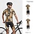 baratos Conjuntos de Roupa de Homem-Homens Camisa de ciclismo com shorts Manga Curta Ciclismo de Montanha Ciclismo de Estrada Verão Primavera Outono Preto Amarelo Vermelho Cachorro Moto Zíper Frontal Redutor de Suor Confortável