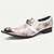 cheap Premium Leather Loafers-Men's Premium Cowhide Leather Loafers with Gold Tip Sequined Floral Design and Crystal Buckle Detail–Luxury Slip-On Shoes for Special Occasions and Evening Wear
