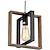 tanie Światła wiszące-mała lampa wisząca do domu 1 głowica 4 oprawy lampa wisząca na wyspę kuchenną z kablem czarne wykończenie drewniana rama żyrandol do przedpokoju przedpokój szafa sypialnia ac110v ac220v żarówka e27