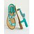 abordables Sandales de Vacances-sandales à bride en T ornées de strass turquoise pour femmes – sandales plates à bride arrière élastiques bohèmes pour la plage d&#039;été et les vêtements décontractés