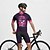 billige Klærsett for menn-Herre Sykkeljersey med shorts Kortermet Fjellsykling Veisykling Rød Fuksia Tegneserie Sykkel Spandex sport Tegneserie Klær