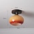 levne Globusový design-moderní retro kulatá oválná kupole dřevěná základna sklo 1-světelné polozapuštěné stropní svítidlo pro obývací pokoj 110-240v