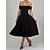 voordelige Jurken-Retro vintage Jaren &#039;50 Middag Jurken Flare Jurk Schouderafhangend Effen Kleur A-lijn Dames Maskerade Bruiloft Vakantie Teaparty Volwassenen Kleding