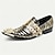 baratos Sapatos Sociais Elementares-Mocassins em Couro de Vaca Premium Masculinos com Padrão de Zebra Ousado e Design de Dupla Fivela com Ponta Dourada–Calçados Estilosos e Confortáveis para Ocasiões Formais e Fashion-forward