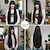 preiswerte Trendige synthetische Perücken-Synthetische Perücken Kinky Glatt Yaki Glatt Stufenhaarschnitt Mit Pony Maschinell gefertigt Perücke 81cm A1 Synthetische Haare Damen Klassisch Komfortabel Farbverläufe Schwarz