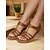 ieftine Sandale de vacanță-sandale plate de damă maro cu bretele cu detalii țesute – elegante și confortabile pentru ținute casual sau de vacanță