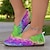 voordelige Platte damesschoenen-gebreide flats met regenboogverloop en vlinderprint, perfect voor casual uitjes, zomerevenementen en festivals in de buitenlucht